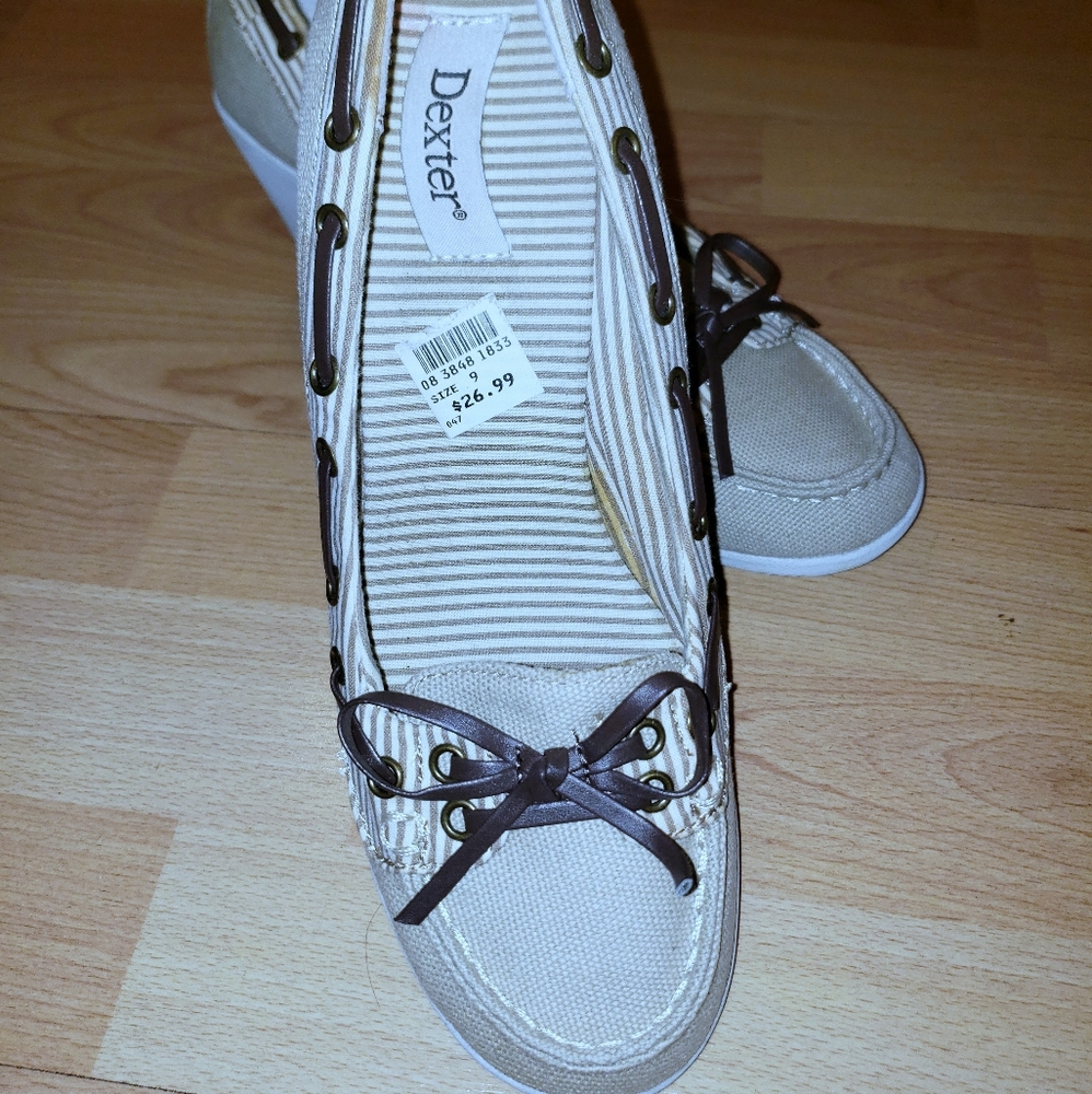 DEXTER Canvas Boatshoe Wedges - Size 9 *NEW*
